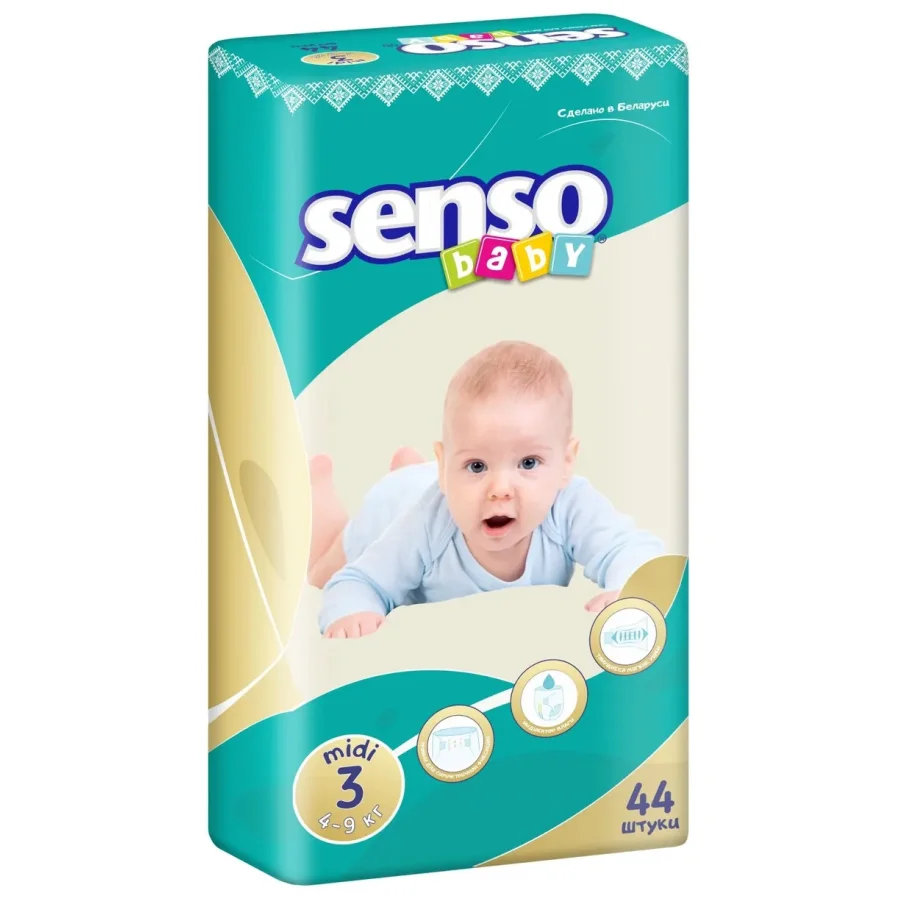 SENSO Baby 3 Midi diapers 4-9 kg, 44 pcs