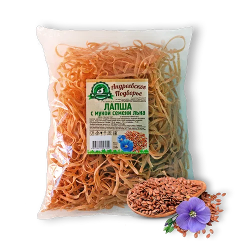 Homemade noodles with flax seed flour (0.250 kg package)
