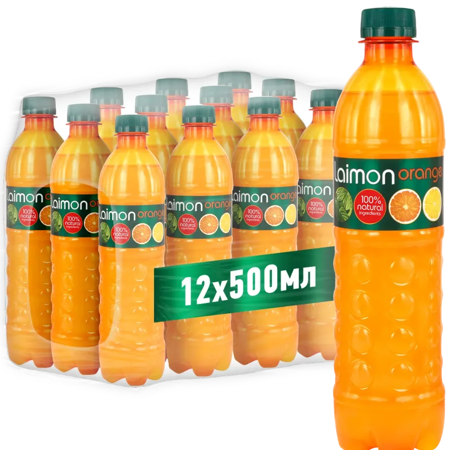 Laimon Orange, среднегазированный напиток 0,5 л.