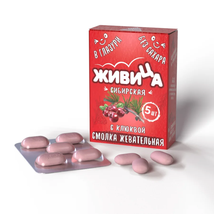 Zhivitsa Siberian resin with cranberries in glaze without sugar