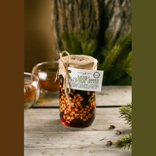 Pine cone jam with cedar nut