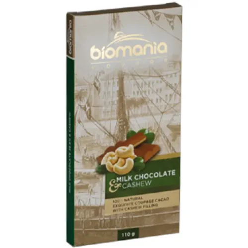 Молочный шоколад "Biomania" с начинкой из пасты Урбеч кешью 