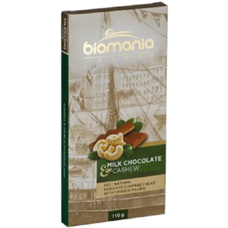 Milk chocolate «BIOMANIA» with a stuffing from Paste Urbch Cashew