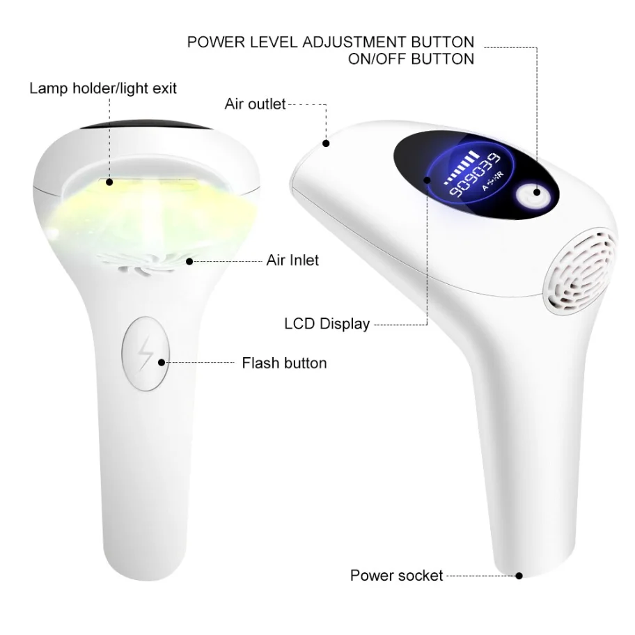 Фотоэпилятор/Photoepilator лазерный эпилятор женский для лица и тела IPL 