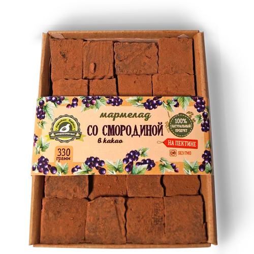 Marmalade with currants in cocoa powder (box 0,330 kg)