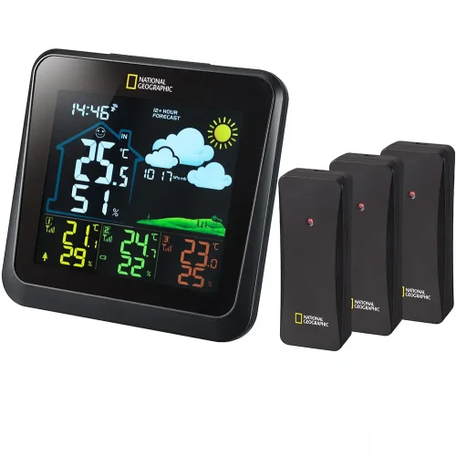 Weather Station Bresser National Geographic VA with color display and three black sensors