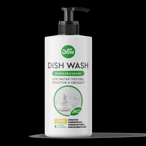 Detergent for washing dishes, fruits and vegetables Only DEW Dish Whash Lemon 500 ml PET biodegradable