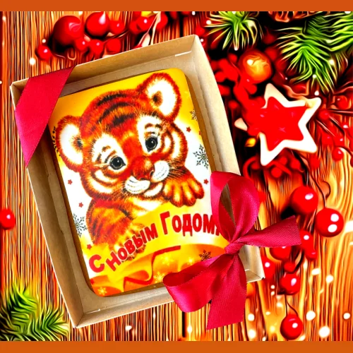 Gingerbread card "Tigrenok"