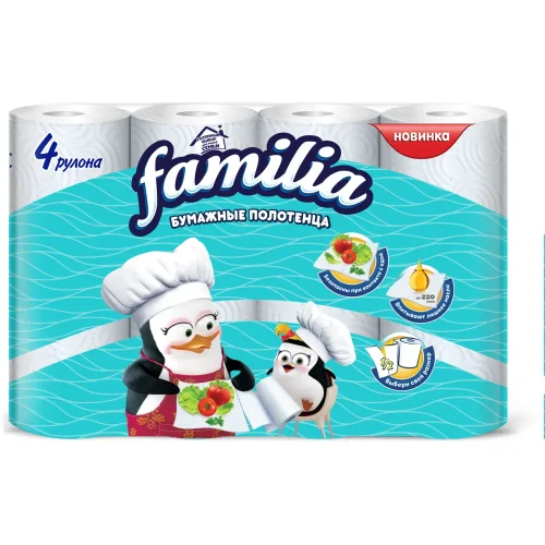 FAMILIA Paper Towels 2 layers 4 rolls 1/2 sheets