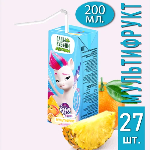 Nectar "Kuban Gardens" multifruit for kids (Slim Leaf), 200 ml, 27 pcs.
