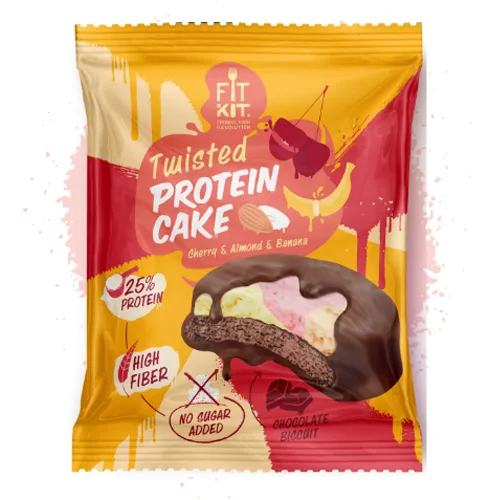 FIT KIT TWISTED Protein Cake, Cherry almond banana Cookies 70g