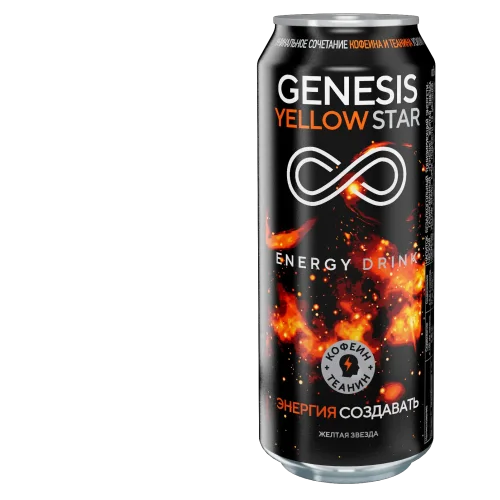 Energy tonic Beverage Genesis Yellow Star 0.5 liters. w / ban