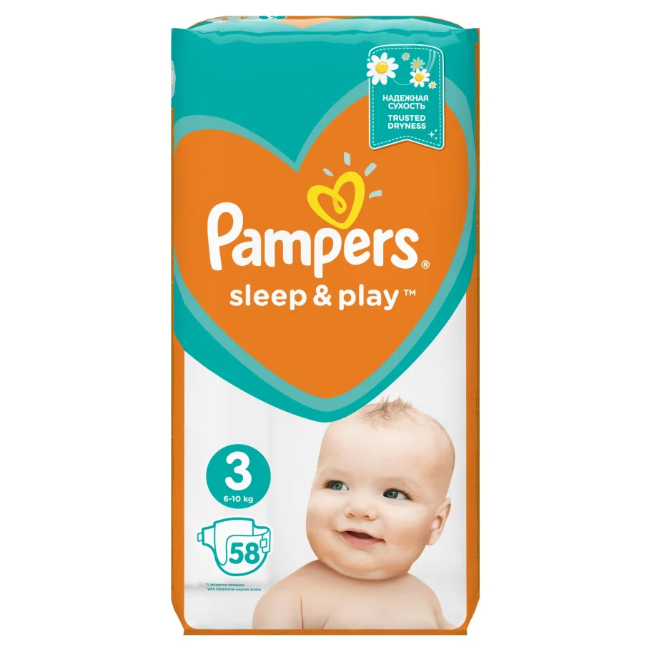 Diapers Pampers Sleep & Play 6-10 kg, 3 size, 58 pcs.