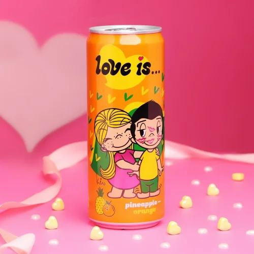 Carbonated drink Love is Pineapple/orange, w/b, 330ml