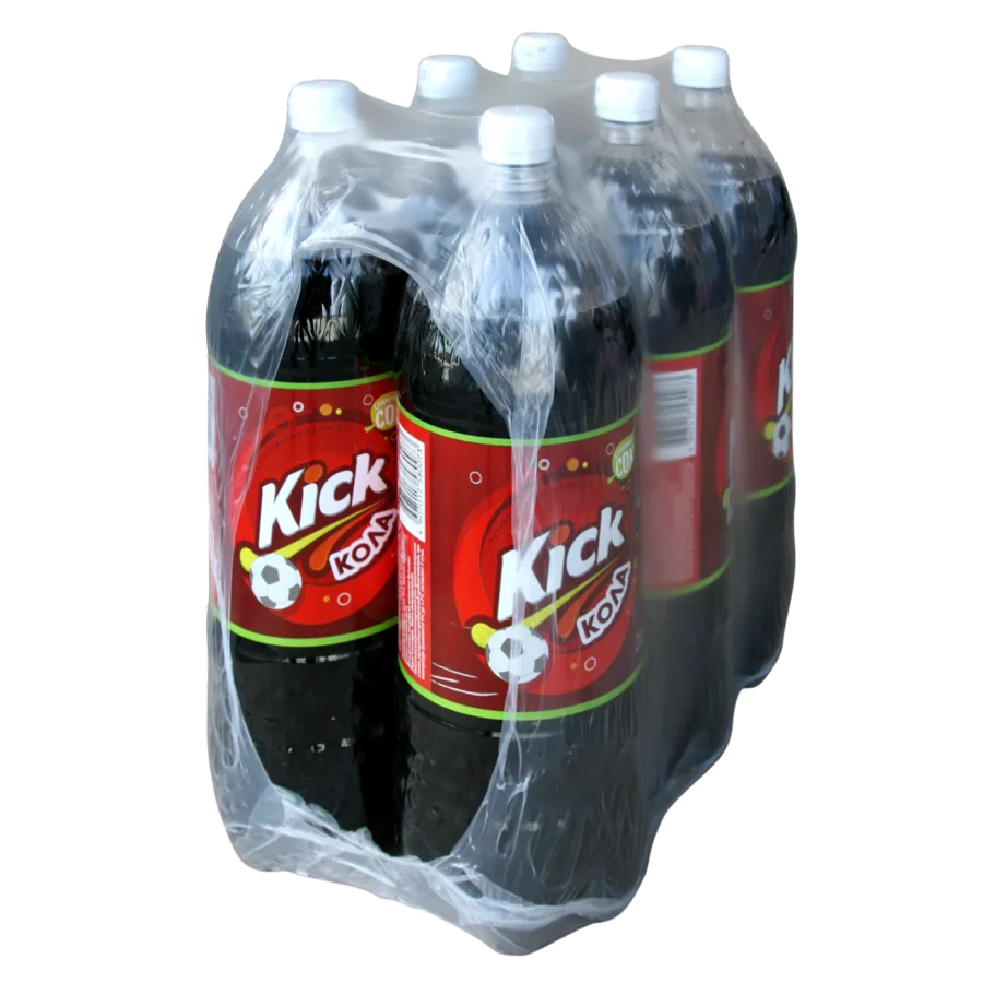 Kick 2l carbonated water, contains juice
