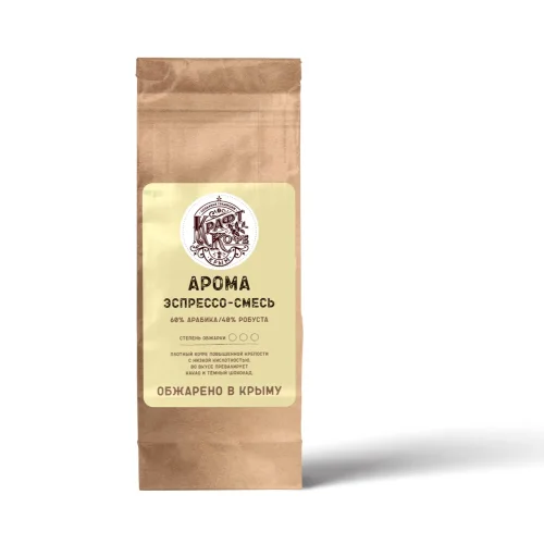 Кофе в зёрнах Эспрессо-смесь Арома 60х40 Тёмная Обжарка 1,0 кг