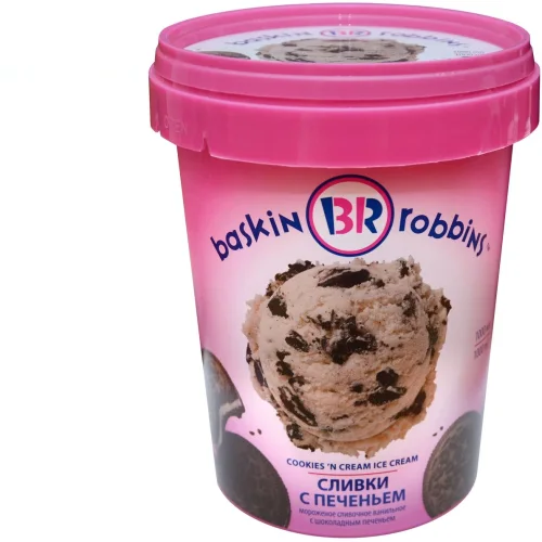 Cream ice cream with 1 l cookie