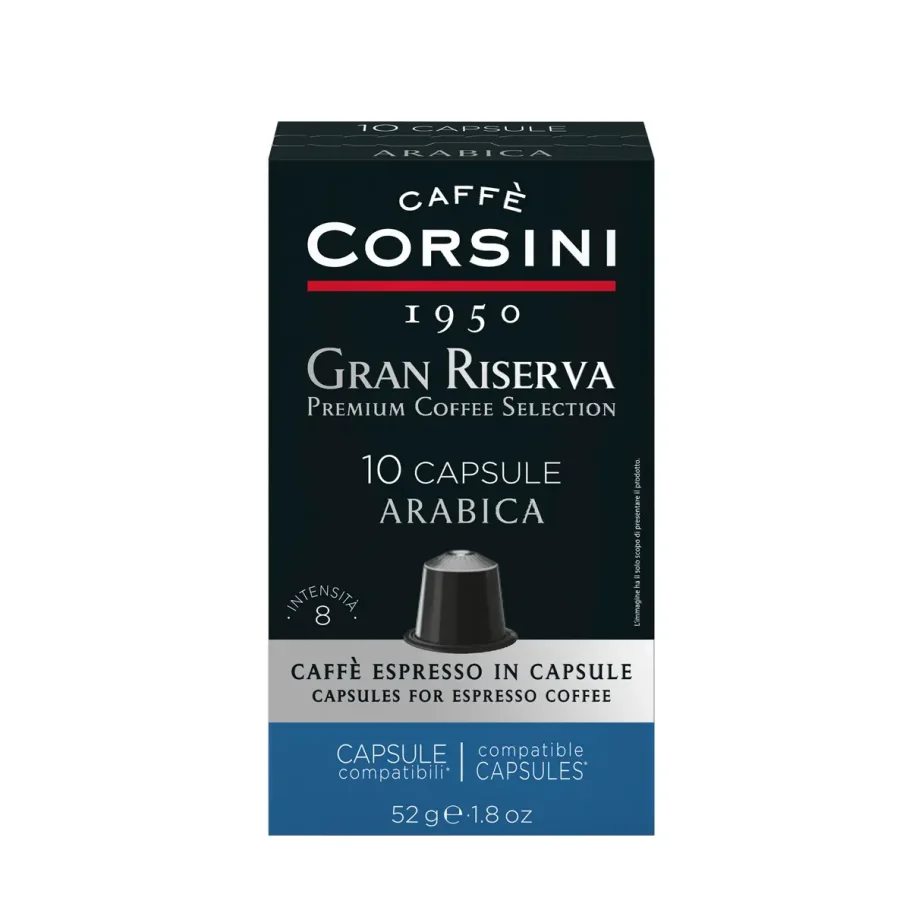 Кофе мол. в капс. сист. Nespresso CAFFE CORSINI Gran Riserva Arabica 10х5,2 (52г) к/п.