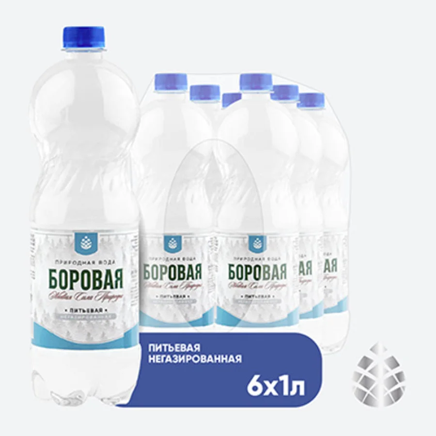 Вода BOROVAYA ( БОРОВАЯ) питьевая природная газированная, 1л х 6 шт