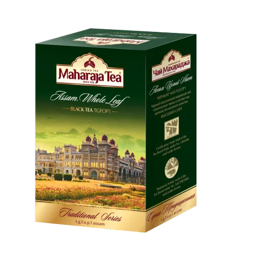 "Maharaja tea" Indian black baichy whole leaf 100 gr. v/s "