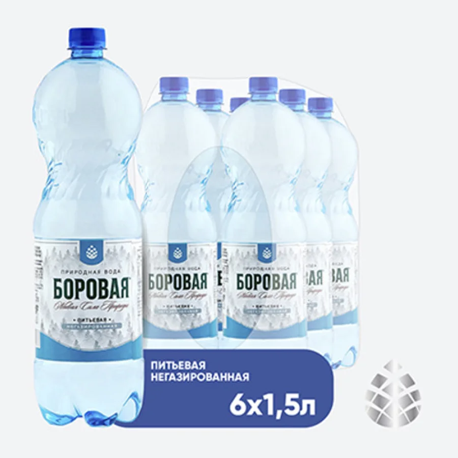 Вода BOROVAYA ( БОРОВАЯ) питьевая природная негазированная, 1.5л х 6 шт