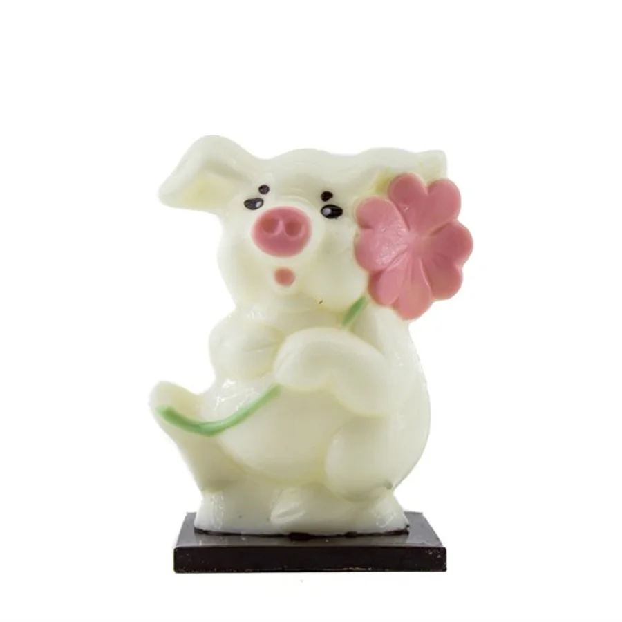 Chocolate Pig with Flower