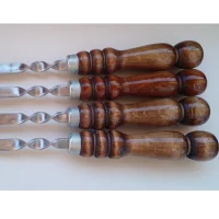 Шампур плоский с деревянной ручкой