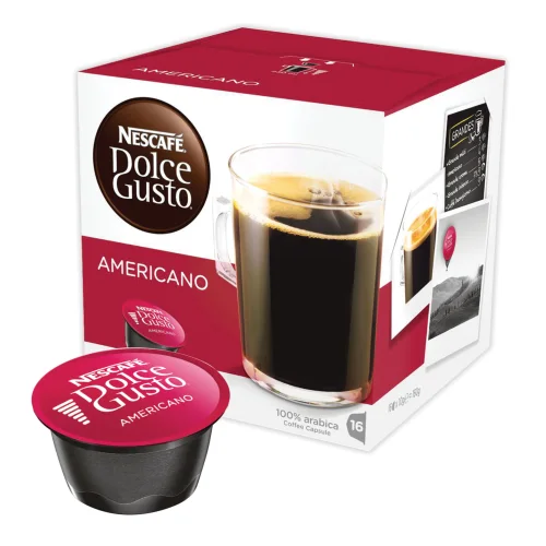 Coffee in Americano capsules for Dolce Gusto coffee machines