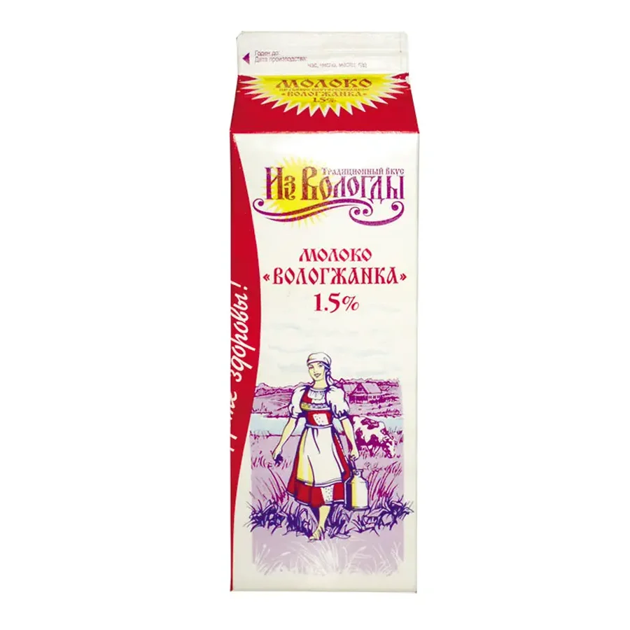 Молоко пастеризованное "Вологжанка" 1,5% 1 л