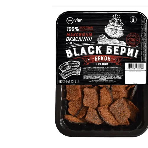 Black Бери Гренки ржано-пшеничные со вкусом «бекона» 100 г лоток