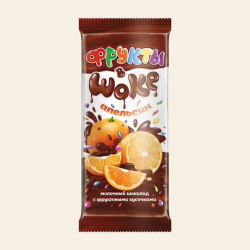 Milk chocolate "Fruit in shock" orange 100 g