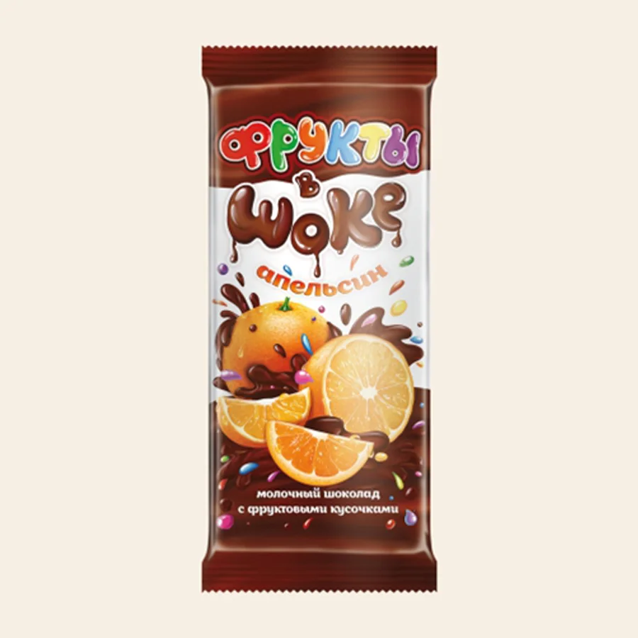 Milk chocolate "Fruit in shock" orange 100 g