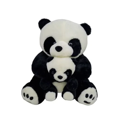 A soft Panda toy with a baby