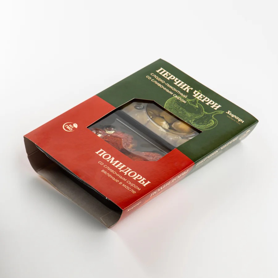 Stuffed green cherry peppers / Dried tomatoes with cheese 220 g