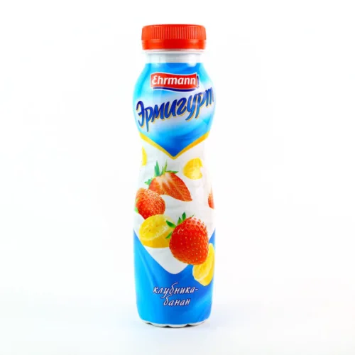 Напиток йогуртный Эрмигурт Клубника/Банан 1.2%, 290г, пэт