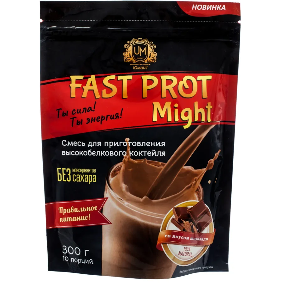 Protein shake "Fast Prot Might" with chocolate flavor, 300g