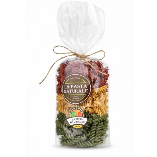 Макаронные изделия La Pasta Naturale Фузилли ассорти (шпинат, свекла, тыква)