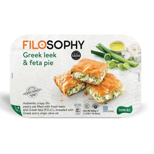 Пирог греческий с луком-пореем и сыром фета 550 г IONIKI