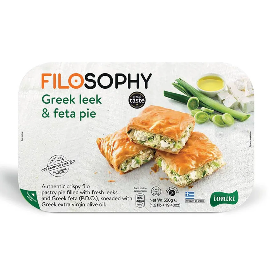 Пирог греческий с луком-пореем и сыром фета 550 г IONIKI