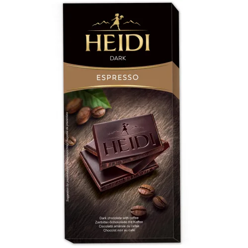 DARK Espresso dark CHOCOLATE 20 x 0.080kg (Heidi)