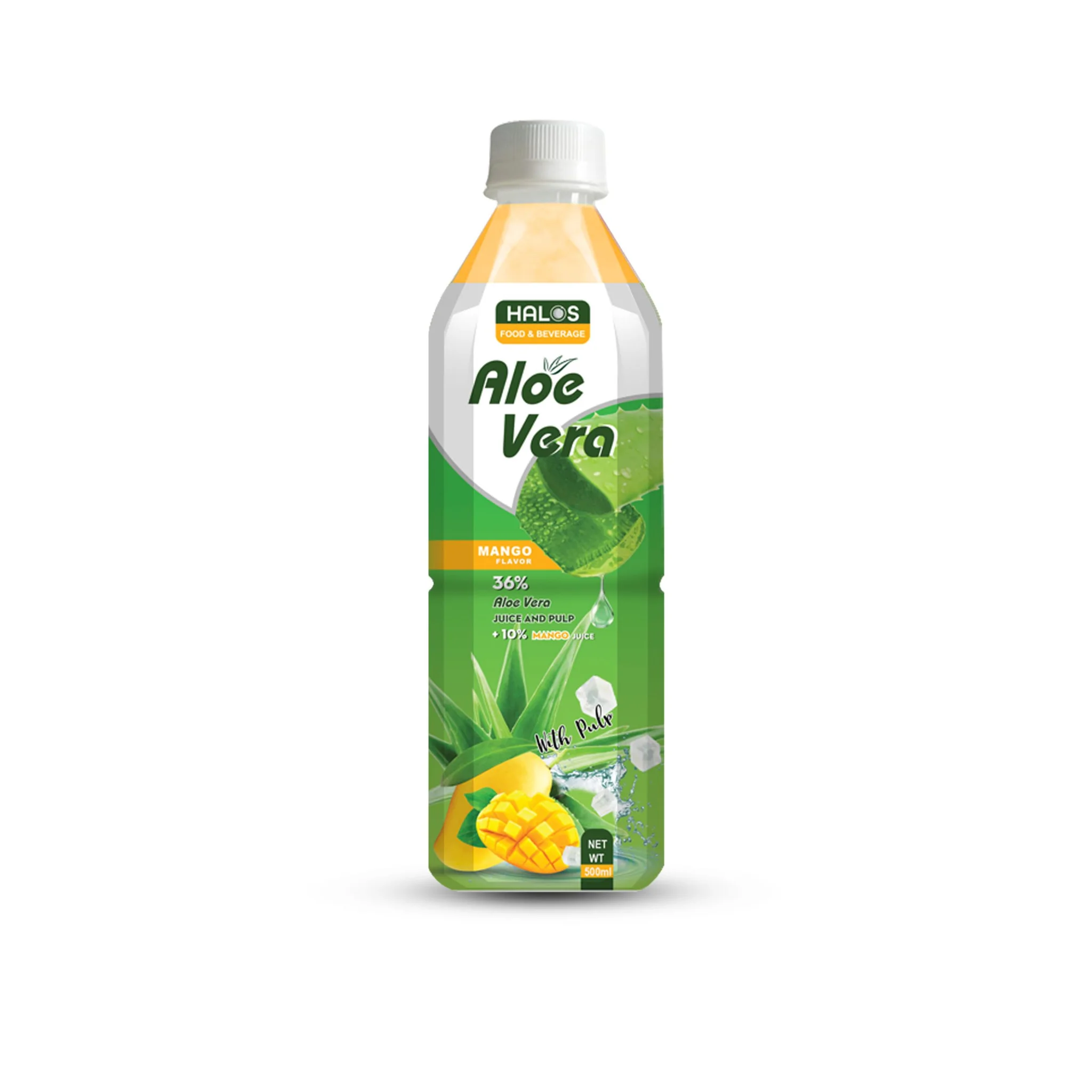 Halos/Оригинальный напиток из Алоэ Вера со вкусом клубники во флаконе объемом 500 мл