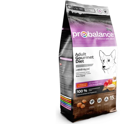 Probalance for dogs Adult Gourmet Diet, with beef and lamb