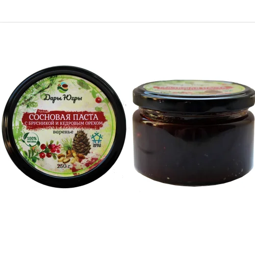 Pine paste with lingonberry and cedar nuts from Siberia 250 g