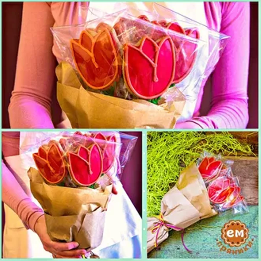 Gingerbread Bouquet «Tulips» Red