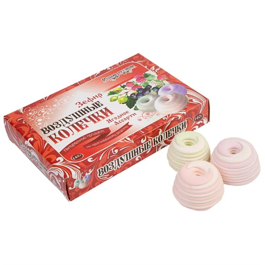 Marshmallow "Air rings" Berry assorted / Russian traditions