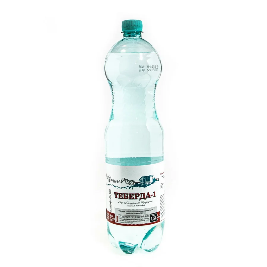 Лечебно-столовая вода Теберда-1, газ, 1.5 л