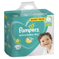 Подгузники Pampers Active Baby-Dry 13–18 кг, размер 6, 56 шт.