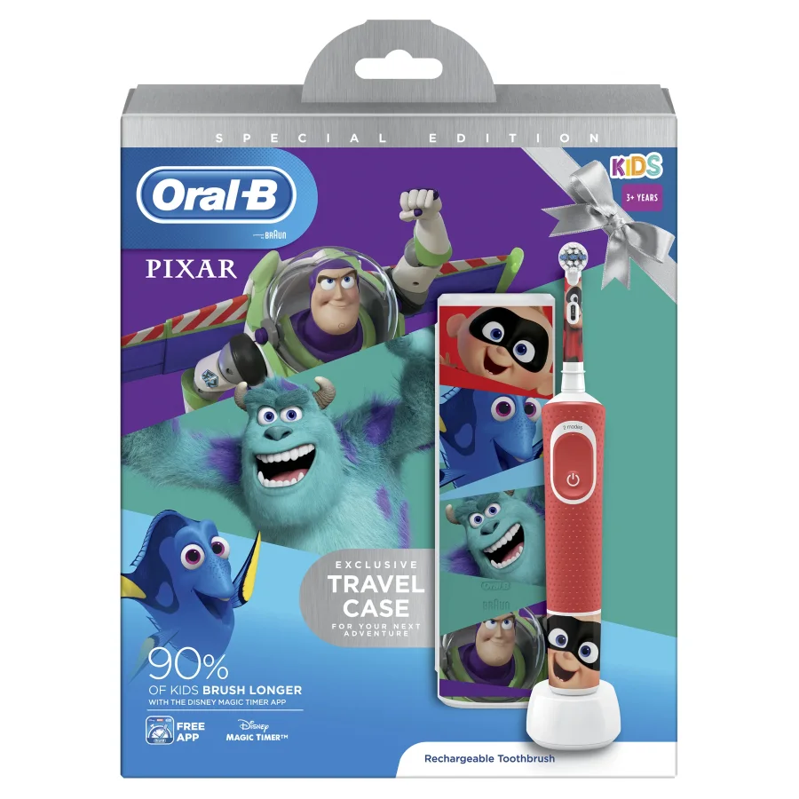 Детская электрическая зубная щетка Oral-B Kids Лучшие Мультфильмы Pixar 3+ лет