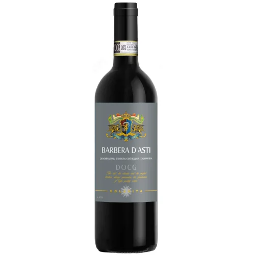 Protected designation of origin dry red wine of the Piedmont region BARBERA D'ASTI DOCG. Trademark "Solarita" 2019 12.5% 0.75