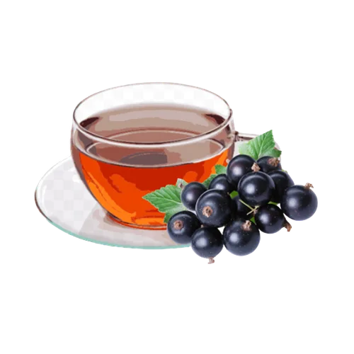 Black tea granulated with black currant